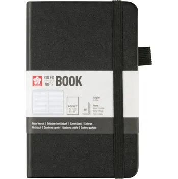 Umělecký papír Linkovaný skicák Sakura, 140g/m2, 80 listů, černý 9 x 14 cm