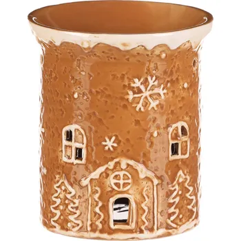 Autronic Aromalampa perníková - keramika, s domkem, hnědá