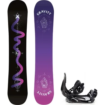 Snowboarding Gravity snowboards Snowboard komplet Gravity Sirene black 24/25 + vázání Croxer MP180 Velikost: 154 cm, Velikost vázání: S