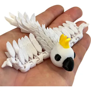 Figurka Papoušek Kakadu 3D – Plný pohybu, nádherný barevný 3D pták, dárek, figurka