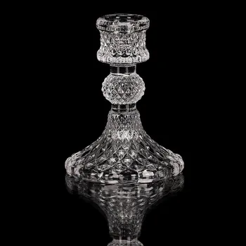 Svícen Autronic Svícen skleněný - 11 cm, na kónickou svíčku, čirý, sada 4 ks