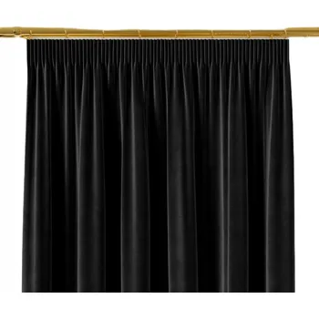 Obraz Hotový závěs na pásce s žabkami černý 140x160 velvet SAMETOVÝ velur hladký