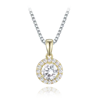 Náhrdelník Moonlit Stříbrný náhrdelník se zirkonem a pozlaceným přívěskem