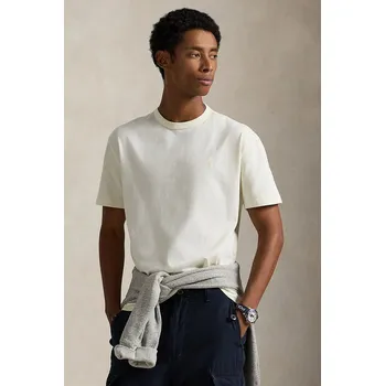 Bavlněné tričko Polo Ralph Lauren pánské, béžová barva, 710P07548 01X, vel. XXL