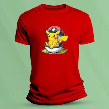 Dětské bavlněné tričko Pikachu Červená velikost 104 (3-4 roky)