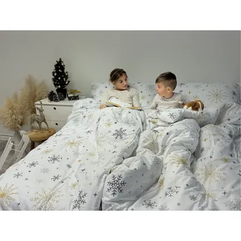 Povlečení Ložní povlečení krepové Stanex magic white (LS387), 140 x 220 + 90 x 70, Knoflíkové