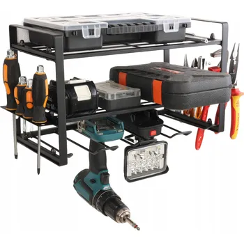 Dílenský regál Závěsná garážová police kovový regál na nářadí silná 24x40 cm dílna