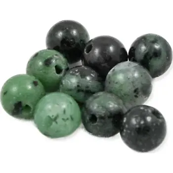 Drahý kámen Korálek rubín v zoisitu 6mm – 10 ks