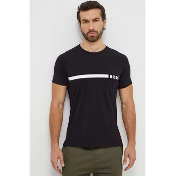 Bavlněné tričko BOSS T-Shirt RN Slim Fit pánské, černá barva, s potiskem, 50517970 99X, vel. L
