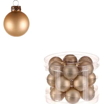 Vánoční dekorace Autronic Kulaté skleněné ozdoby - pr. 4 cm, krémové, cena za balení (18 ks), sada 2 ks