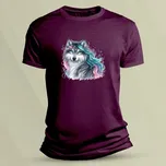 Dětské bavlněné tričko Vlk pro holky 4 Vínová velikost S