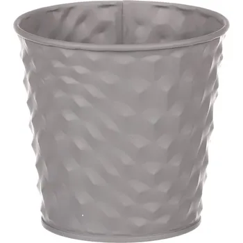 Nákupní košík Autronic Obal kovový - kulatý, barva šedá, sada 6 ks