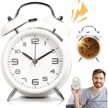 Budík RETRO HODINY BUDÍK KLASICKÝ NA BATERIE HLASNÝ ALARM KLASIKA