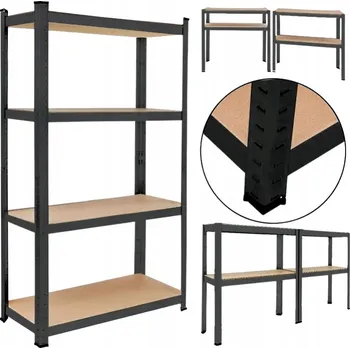 Dílenský regál Kovový skladový regál HÖGLER 150 x 75 x 30 cm, nosnost až 135 kg na polici