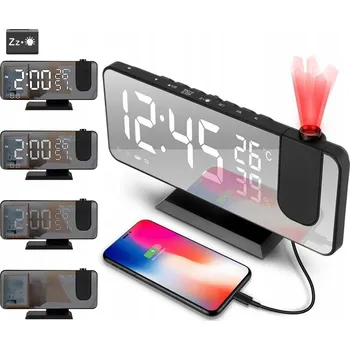 Hodiny HODINY DIGITÁLNÍ LED DIGITÁLNÍ BUDÍK PROJEKTOR DOMÁCNOST KANCELÁŘ TEPLOMĚR 4V1