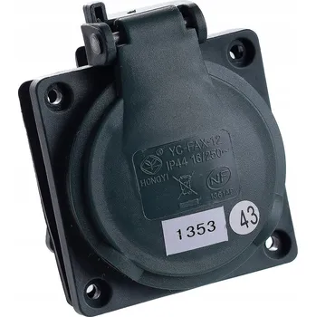 Elektrická zásuvka Elektrická Zásuvka hermetická Rum-Lux černá