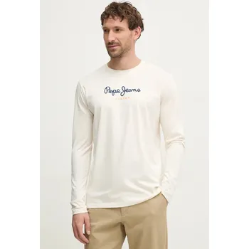 Pánské tričko Bavlněné tričko Pepe Jeans Eggo PM508209 béžová 01A, vel. S