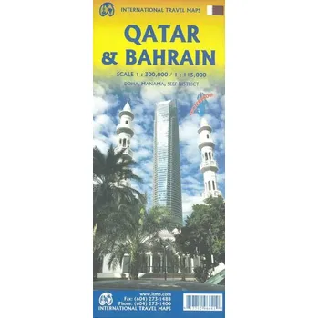 ITMB Publishing mapa Qatar and Doha City (Dauhá) 1:300 t./1:12,5 t. ITM