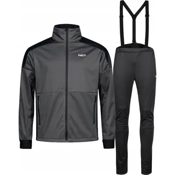 Pánský Komplet HALTI Huuru XC pro Běžkování - Bunda a Kalhoty Softshell Šedý M