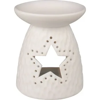 Aroma lampa Aromalampa s hvězdou porcelánová 10 x 13 cm bílá