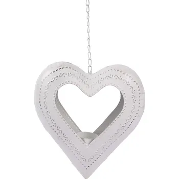 Svícen Autronic Srdce kovové - svícen na čajovou svíčku Kovová dekorace na pověšení