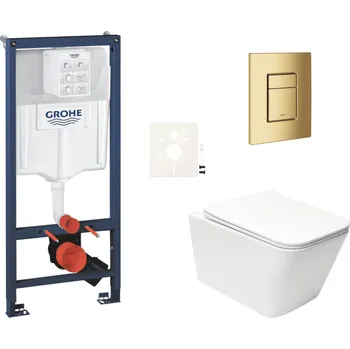 Klozet Grohe Závěsný wc set do lehkých stěn / předstěnová montáž SAT Infinitio SIKOGRSIN12SCGL0