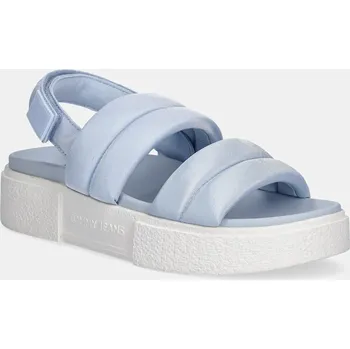 Dámské sandále Sandály Tommy Jeans FLATFORM SANDAL dámské, modrá barva, na platformě, EN0EN02802 05X, EUR 39
