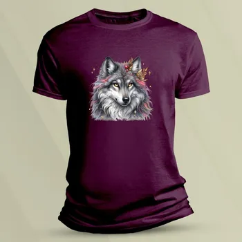 Chlapecké oblečení Tričko pro děti Vlk pro holky 5 velikost 152 (12-13 let) Vínová