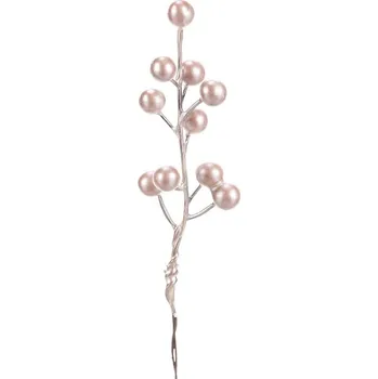 umělá květina Autronic Bobule na drátku - růžové s perletí, cena za balení (24 ks), sada 2 ks