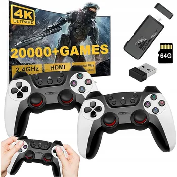 Herní konzole RETRO TV HRA MINI KONZOLE BEZDRÁTOVÁ HDMI 2 OVLADAČE 30000+ HER