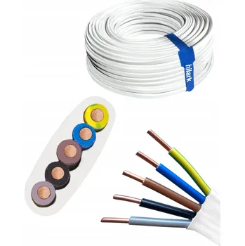 elektrický kabel Kabel elektrický instalační plochý YDYp 5x4 450/750V bílý 10m