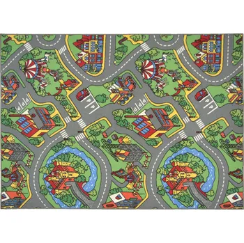 Koberec KOBEREC DO POKOJE PRO CHLAPCE DĚTI MĚSTO ULICE STAVENIŠTĚ O-RALLY 200x200 cm