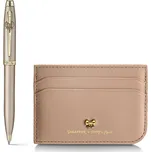 Sheaffer, Sada Emily in Paris, Kuličkové pero Sheaffer 100, chamagne gold + Pouzdro na kreditní karty, kůže, béžová