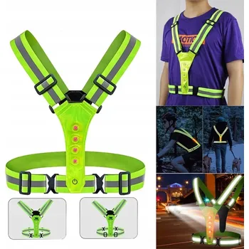 REFLEXNÍ LED VESTA NA BĚHÁNÍ KOLO ZELENÁ