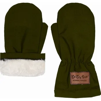 Rukavice Softshellové rukavice s beránkem - Khaki Velikost: 3-4 roky