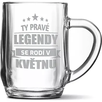 Sklenice Sablio Půllitr Ty pravé legendy se rodí v květnu: 0,5