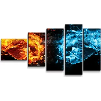 Obraz Sablio Obraz - 5-dílný Ohnivé pěsti - 100x60 cm