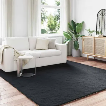 Koberec vidaXL Koberec z umělé králičí kožešiny Olite Černá 240 x 240 cm