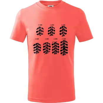 Chlapecké tričko Pneumatiky - obtisk v závislosti na tlaku - Tričko dětské bavlněné - 134 cm/8 let ( Korálová )