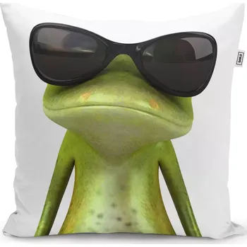 Polštář Sablio Polštář Žába v brýlích - 50x50 cm