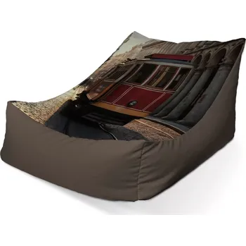 Sedací pytel Sablio Sedací vak Lounge Historická červená tramvaj - 80 x 95 x 50 cm