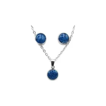 Souprava šperků OceloveSperky1 Souprava Náhrdelník Náušnice MODRÁ z Chirurgické oceli