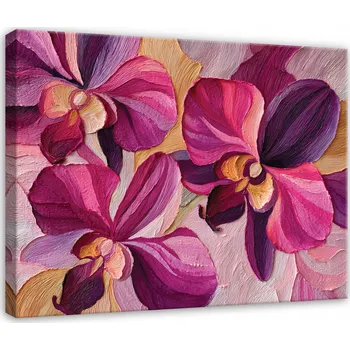 Obraz OBRAZ KVĚTINY ABSTRAKCE ART DECO DO LOŽNICE OBÝVÁKU NA PLÁTNĚ 40x30