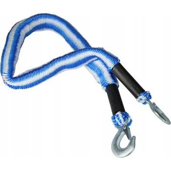 Tažné lano Elastické tažné lano 2,1T 4m s kovovými háky, silné a bezpečné