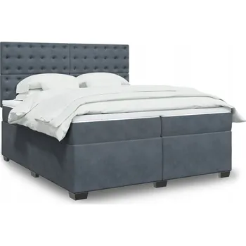 Postel Čalouněná dvoulůžková postel VidaXL 200x200 cm, odstíny šedé