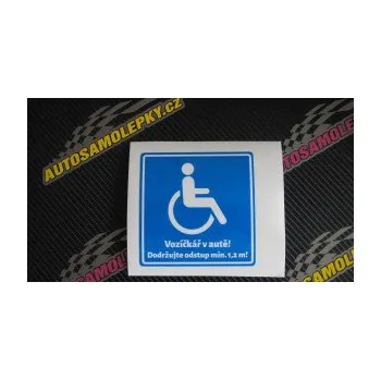 Samolepicí dekorace na vozidlo Vozíčkář v autě 001 invalida (10 x 10) SAMOLEPKA NA AUTO, NÁLEPKA, FÓLIE, POLEP, TUNING, VLASTNÍ TEXT, TISK, AUTOSAMOLEPKY.cz, POLEPY, OBRÁZEK, LOGO, 3D STICKERS