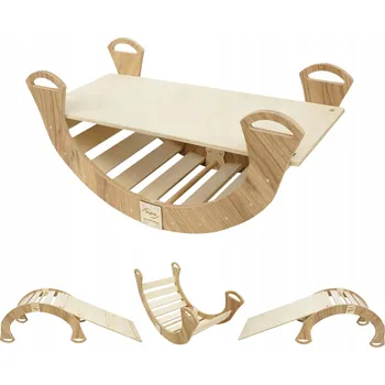 Dětská houpačka Dřevěná Montessori Houpačka skluzavka pro děti, skládací, pevná, velká, PL