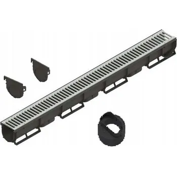 Odvodňovací žlab Sada plastového žlabu Easy1 s roštem pozink A15 - 5 m