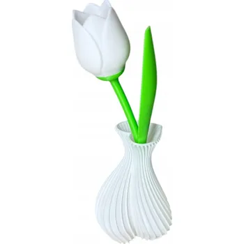 umělá květina 3D Tulipán – moderní, realistická, umělý květ , 3D tisk, bílá
