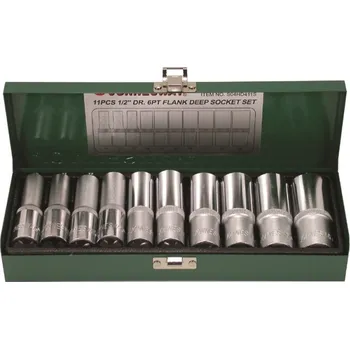 Gola sada Sada dlouhých nástrčných hlavic, 6ti hranných, 1/2", 10 - 24 mm - JONNESWAY S04HD411S